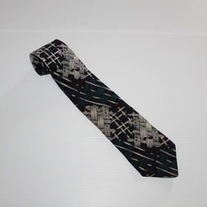 Mens Tie, Stuart Ashley, Abstract Black Gray, 100s